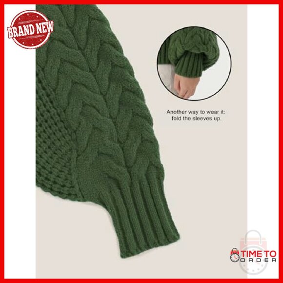 Chunky Cable Knit Oversized Cardigan Sweater Women's Open Front Long Sleeve - Picture 4 of 7